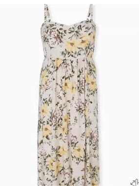 Torrid Midi Challis Skater Floral Print Women's Dress With Pockets size 0/Large